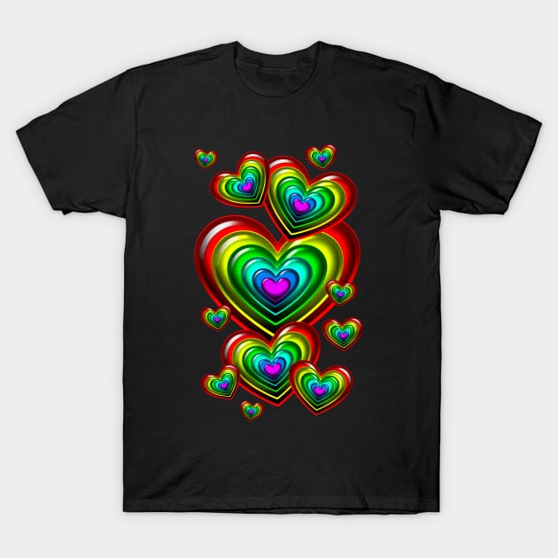 Rainbow Hearts T-Shirt by Artizan